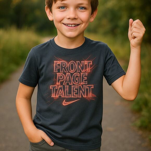 Nike Boys Front Page Talent Dri-Fit Shirt Orange Gray Size 6 Short Sleeves - Picture 7 of 7